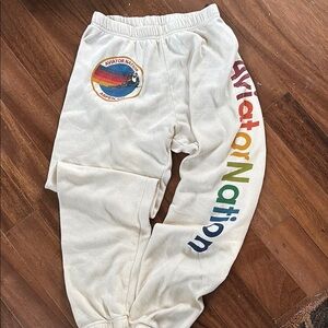 Aviator Nation Logo Cream Sweatpants M